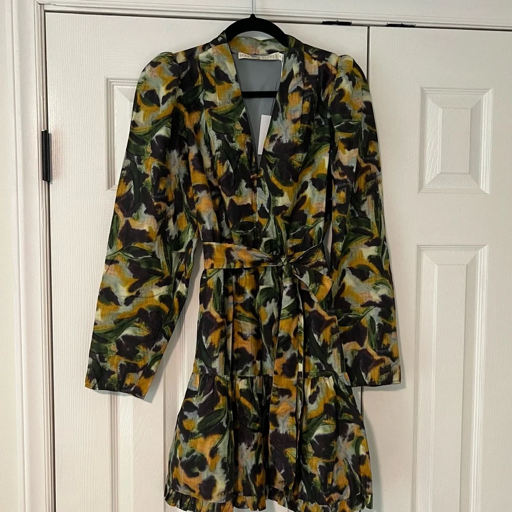 NWT Marie Oliver Velma Mini Dress in Tiger Lily, Size XS - Picture 4 of 7